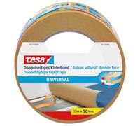 tesa Ruban adhésif double-face Universal – Pour surfaces lisses, Marron, 25 mm x 50 mm