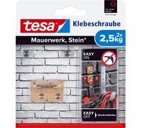 tesa Vis à coller pour maçonnerie rectangulaire 2,5 kg 2 vis + colle
