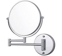 Tesa VISIOON - Miroir Mural Pivotant Grossissant 5X - Miroir Maquillage Double Face - Montage Facile - Fixation sans Percer sur Carrelage, Métal et Autres Surfaces - 30 x 48 cm, Argenté