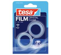 tesafilm Crystal Clear - 2 Rouleaux - 10 m x 15 mm | Ruban adhésif - Haute transparence et clarté cristalline - Forte adhérence, résistant à la déchirure