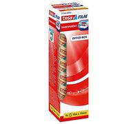Tesafilm Ruban Adhésif Transparent - Résistant au Vieillissement et au Déchirement - Rubans avec grande adhérence, 10 m x 19 mm - Pack de 8 Rubans