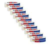 tesakrepp 4348 Standard - Pack de 10 - Crêpe de peintre pour travaux de peinture simples en intérieur - Ruban de peintre pour masquer et couvrir - beige clair - 50 m x 30 mm chaque