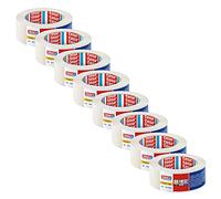 tesakrepp 4348 Standard - Pack de 8 - Crêpe de peintre pour travaux de peinture simples en intérieur - Ruban de peintre pour masquer et couvrir - beige clair - 50 m x 38 mm chaque