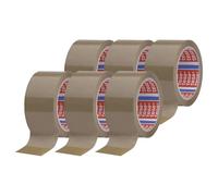 tesapack 4195 Ruban adhésif colis PP - 66 m x 50 mm - marron - 6 rouleaux | Ruban adhésif d'emballage en film PP - Déroulement silencieux - Résistant au vieillissement et aux variations de température