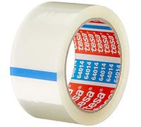 Tesapack 64014 - Ruban adhésif silencieux pour l'emballage de colis et de boîtes d'expédition - transparent - 1 rouleau 66 m 50 mm