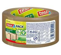 tesapack Eco et Ultra Strong Ruban Adhésif Pour Paquets - Ruban Adhésif Fabriqué à Partir de Matériaux Réutilisés - Fermeture Sûre des Paquets Pesant Jusqu'à 30 kg - 1 Rouleau de 50 m x 50 mm
