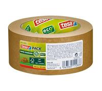 tesapack Papier Standard - Umweltschonendes Paketband aus Papier, 56% biobasiertes Material - Effizient und recyclingfreundlich - Braun - 50 m x 50 mm