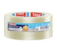 tesapack Ruban à filaments ultra-résistant - 50 m x 50 mm - transparent | Ruban adhésif premium ultra-résistant, renforcé fibres de verre - Pour cartons jusqu'à 30 kg et un transport sécurisé