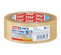 tesa Ruban adhésif d'emballage Tesapack Ultra Strong PVC solide et sécurisé Transparent 66 m x 38 mm