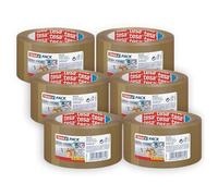 tesapack Ultra Strong - Ruban Adhésif d'Emballage en PVC Solide et Sécurisé - Marron - 65 m x 50 mm, Lot de 6