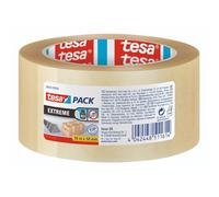 tesapack Ultra Strong Ruban colis - 50 m x 50 mm - transparent - 1 rouleau | Ruban adhésif d'emballage de qualité PVC - Indéchirable, idéal regroupement de colis et colis lourds - Déroulement silencieux