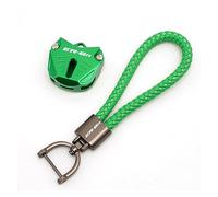 TESAY Coque de clé de Moto pour Kawasaki ER6N ER 6N Accessoires De Moto CNC Étui À Clés Coque Et Corde Tressée Modifiée Porte-clés (Couleur : 1 Set Green)