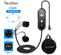 Teschev 3.5KW 16A EV chargeur Portable Type2 EVSE boîte de charge chargeur de voiture électrique J1772 Type1 chargeur de véhicule électrique Type1 16A