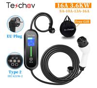 Teschev-Chargeur de voiture électrique portable, chargeur EV, charge rapide, boîtier mural, station de charge EV, Vope2, IEC 62196, 3,5 KW, 16A, 1phase, EVSE Type2 3.5M