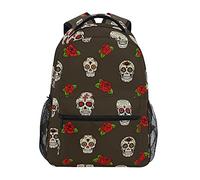 Teschio Cartone Animato Senza Soluzione Di Continuità Rosa Nera Bandoulière Sacs Cartable à Dos à Cartable Étudiants Sac pour Scolaire Filles Voyages Garçons