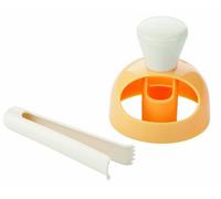 Tescoma 630047 Moule à beignets donuts avec pince pour trempage ø 8 cm Blanc/Jaune