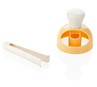 Tescoma 630047 Moule à Beignets Donuts avec Pince pour trempage ø 8 cm Blanc/Jaune