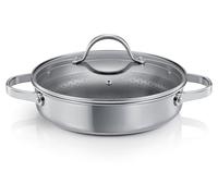 Tescoma 780564 Poêle fond antiadhésif avec couvercle ø 24 cm, 2 poignées, ligne SteelCRAFT