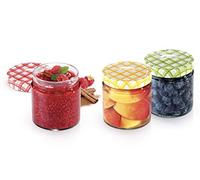Tescoma 895114 Pot pour conserve 400 ml, transparent/bouchon Multicolore, 3 unités