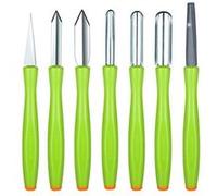 Tescoma presto carving lot d'ustensiles de décoration sur légumes acier inoxydable vert/orange G