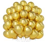 Teselife 100 Ballons Or Métallisé 12 Pouces, Ballons Chrome Or en Latex pour Anniversaire Homme Femme, Baby Shower, Anniversaire de Mariage, Diplôme, Noël, Fiançailles, Décoration Fête