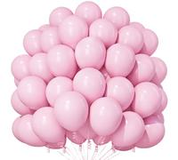 Teselife 100 Ballons Rose Pastel Macaron en Latex 12 Pouces, pour Anniversaire, Mariage, Diplôme, Réveillon du Nouvel An, Noël, Décoration Fêtes et Événements Festifs