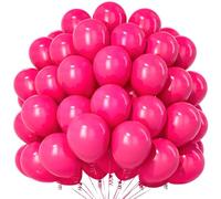 Teselife 100 Ballons Rose Vif en Latex 12 Pouces, pour Anniversaire Fille, Mariage, Anniversaires, Diplômes, Fiançailles, Noël, Réveillon du Nouvel An, Décoration Fêtes et Événements Festifs