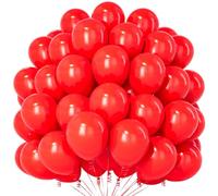 Teselife 100 Ballons Rouges de Fête en Fini Mat 12 Pouces, pour Anniversaire, Mariage, Saint-Valentin, Noël, Décoration Fêtes et Événements Festifs