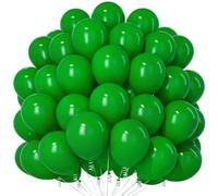 Teselife 100 Ballons Vert Foncé en Latex Mat 12 Pouces, pour Anniversaire Homme Femme, Baby Shower, Fête d'Anniversaire, Diplôme, Noël, Décoration Fête Wild One