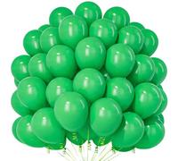 Teselife 100 Ballons Verts en Latex Mat 12 Pouces, pour Anniversaire, Mariage, Anniversaires, Diplômes, Noël, Décoration Fêtes et Événements Festifs
