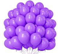 Teselife 100 Ballons Violets en Latex Mat 12 Pouces, pour Anniversaire Fille, Mariage, Anniversaires, Diplômes, Halloween, Décoration Fêtes et Événements Festifs