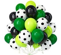 Teselife Ballons Football, 30Pièces Noir Vert Fruit Foncé Ballon Football à Imprimé Pentagone Hélium Hommes Garçon Enfant Anniversaire Mariage Valentin Proposition Mascarade Thème Sports Décoration