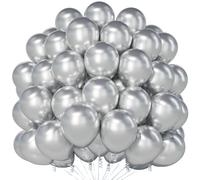 Teselife Ballons Métalliques Argentés, 100 Pièces 12 Pouces, Ballons Fête En Latex Argentés Pour Hommes Femmes Anniversaire Baby Shower Remise Des Diplômes Fiançailles Décor