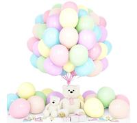 Teselife Ballons Pastel, 50Pièces 12Pouces Macaron Bleu Rose Vert Jaune Violet Orange Latex Ballon Arche Guirlande Fille Femmes Anniversaire Mariage Proposition Valentin Douche Nuptiale Diplôme Déco