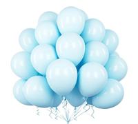 Teselife Ballons Pastel Bleu, 50Pièces 12Pouces Macaron Bleu Ballon Arche Guirlande Garçon Homme Anniversaire Baptême Douche Bébé Révélation Genre Mariage Proposition Valentin Douche Nuptiale Déco