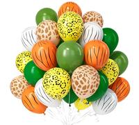 Teselife Ballons Vert Jungle, 30Pièces Vert Sauge Avocat Foncé Ballon Imprimé Animalier Hélium Fille Garçon Enfant Anniversaire Mariage Valentin Proposition Mascarade Thème Animal Safari Déco