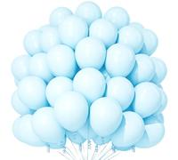 Teselife Pastel Blue Balloons 100 Ballons Bleu Macaron en Latex 12 Pouces, pour Anniversaire, Mariage, Diplôme, Réveillon, Noël, Décoration Fêtes et Événements Festifs