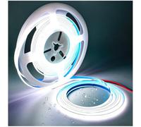 Tesfish Ruban LED 12V COB, 5mm de large ultra fin, Bande LED 5M 384 LEDs/M Total 1920 LEDs Lumière Néon Blanc 6000K Super Brillante Souple pour Fête, Comptoir, étagère, Décoration Intérieure