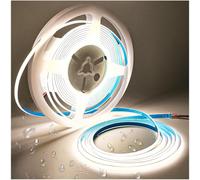 Tesfish Ruban LED 12V COB, 5mm de large ultra fin, Bande LED 5M 384 LEDs/M Total Lumière Néon Blanc Naturel 4000K Super Brillante Souple pour Fête, Comptoir, étagère, Décoration Intérieure
