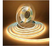 Tesfish Ruban LED, Bande LED COB DC 12V 5M 320 LEDs/M Total 1600 LEDs Lumière Néon Blanc Chaud 3000K Bande Lumineuse LED Super Brillante Souple pour Fête, Comptoir, étagère, Décoration Intérieure