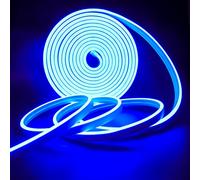 Tesfish Ruban LED Néon, Bande DC 12V 5M 120 LEDs/M Total 600 LEDs Bleu IP65 étanche Bandes Lumineuses Souple pour Chambre, Bar, Salle de Jeux, Anniversaire, Fête de Noël
