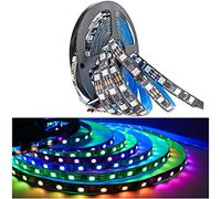 Tesfish WS2811 Ruban LED 12V, RGB Pixel Bande 5M 300 LEDs IP30 Flexible Noir Carte PCB Bande Lumineuse Intelligente Pleine Couleur Adressable Individuellement Externe 1 IC Contrôle 3 LEDs