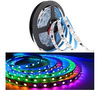 Tesfish WS2811 Ruban LED 12V, RGB Pixel Bande LED 5M 300 LEDs IP30 Flexible Blanc Carte PCB Bande Lumineuse LED Intelligente Pleine Couleur Adressable Individuellement Externe 1 IC Contrôle 3 LEDs