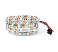 Tesfish WS2812B Ruban LED 5V, 5mm de large ultra fin RGB Bande de Pixels 2m 5050 120 LEDs IP30 PCB Blanc Couleur Complète Adressable Individuellement Bande pour DIY Publicité Décoration