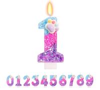 TESGADGETS Bougies d'anniversaire Pattes Mignonnes - Bougie avec Le Chiffre 1, décoration de gâteau avec Pattes de Chat et Chien, décorations pour Le 1er Anniversaire Style Cartoon pour garçons et