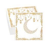 TESGADGETS Lot de 20 Serviettes Ramadan Mubarak, 33x33cm, Décoration de Table Ramadan & Accessoires de Ramadan, Adapté pour la fête de Ramadan, Serviettes pour festivités