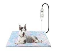 Tesheer Coussin chauffant pour chien 71,1 x 48,3 cm - Lit pour chaton d'intérieur - Étanche - Interrupteur thermostat intelligent réglable - Tapis chauffant électrique pour animal domestique