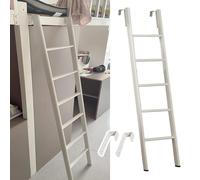 TESINMEJ Échelle de lit superposé Double en métal Blanc avec Crochets réglables pour Enfants et Adultes, Longueur 63 po