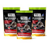 TESKAD - Anti-rongeurs Maison et Jardin - Pâte fraîche sans Parfum - Prête à l'utilisation, pour Un Usage Domestique - Formule Naturelle - Pack de 3 x 150g
