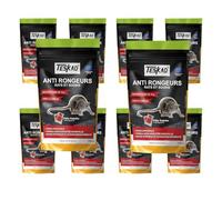 TESKAD - Pack de 10 Raticide souricide - Pâte fraîche sans Parfum - Prête à l'utilisation, pour Un Usage Domestique - Formule Naturelle - Protection Anti Souris et Rats Puissant 100 x 15g